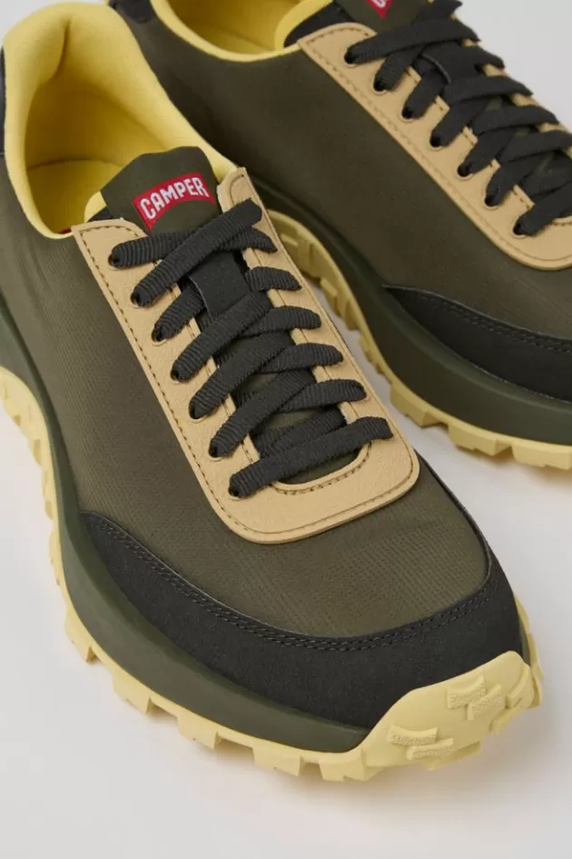 Discount Camper Groene Stoffen En Nubuck Herensneakers