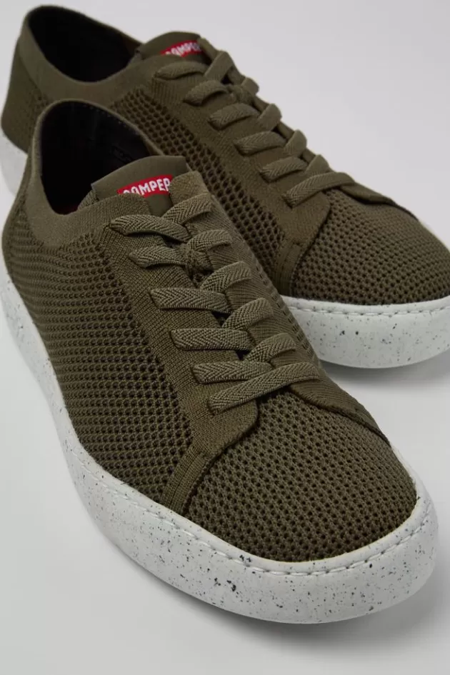 Online Camper Groene Stoffen Herensneakers
