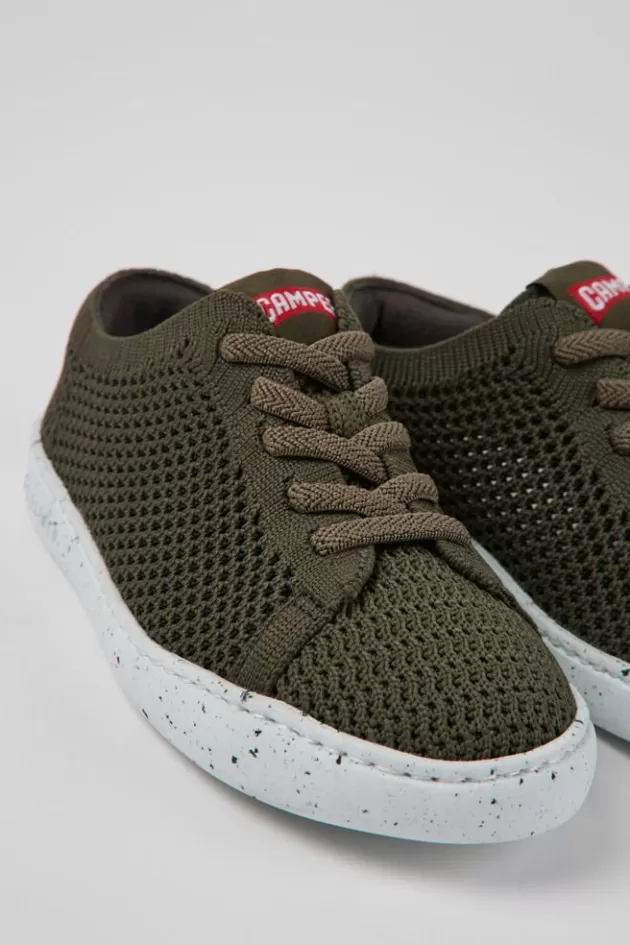 Store Camper Groene Stoffen Kinderschoenen