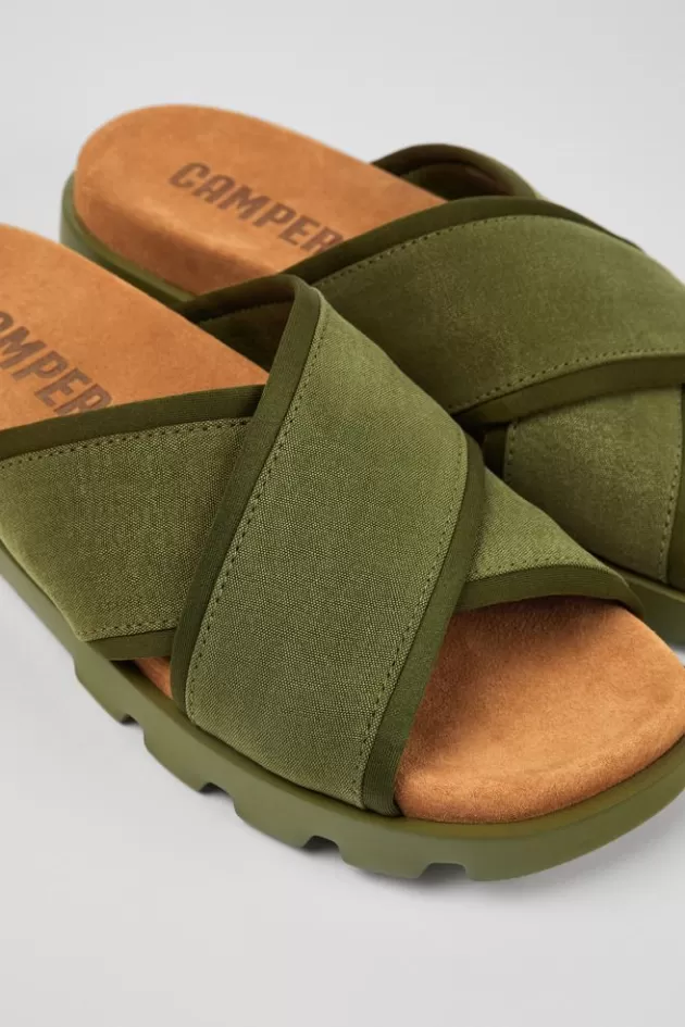 Online Camper Groene Textiel Slipper Voor Heren