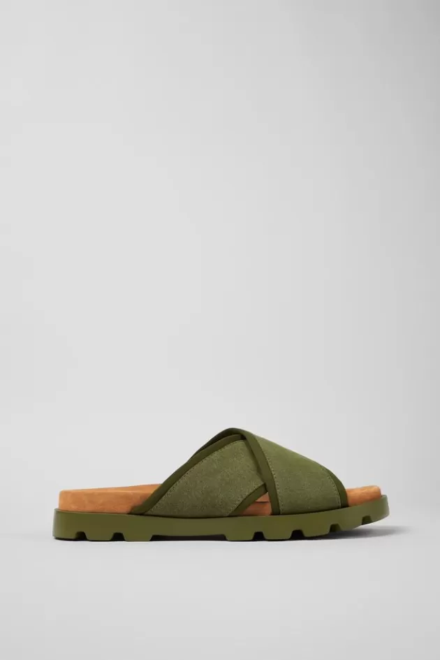 Online Camper Groene Textiel Slipper Voor Heren