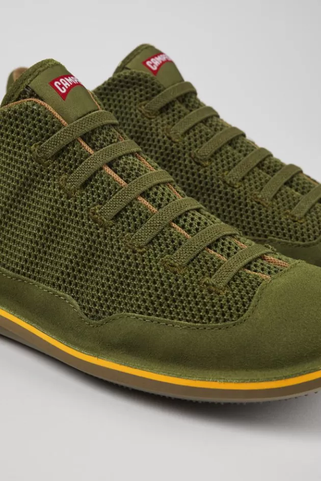 Best Sale Camper Groene Textiel/Nubuck Basketbalbootie Voor Heren