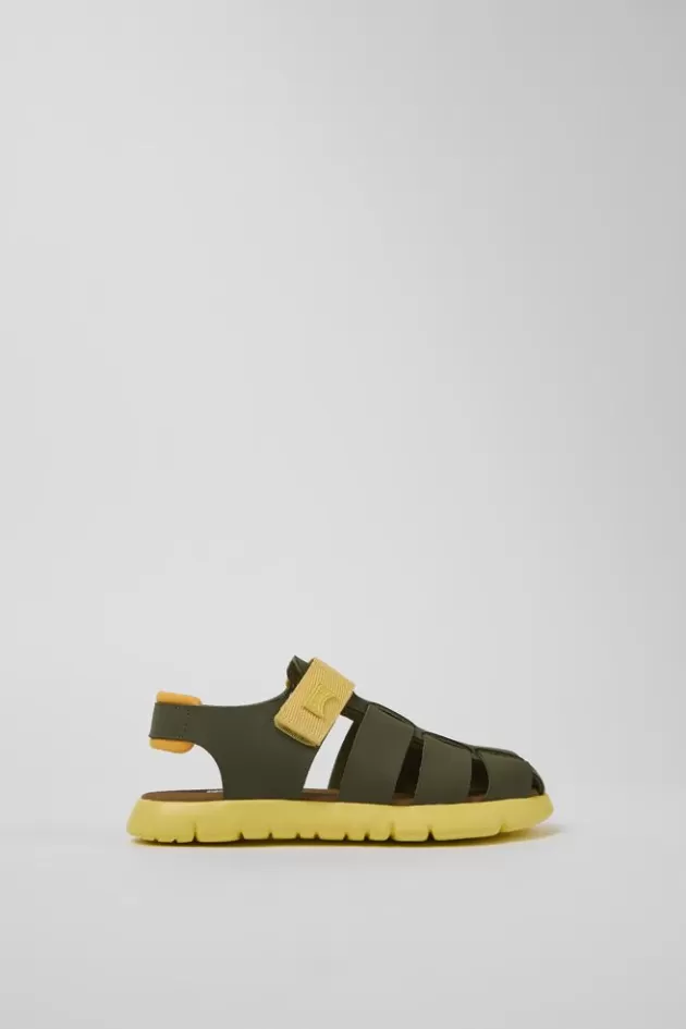 Flash Sale Camper Groen-Gele Leren Kindersandalen