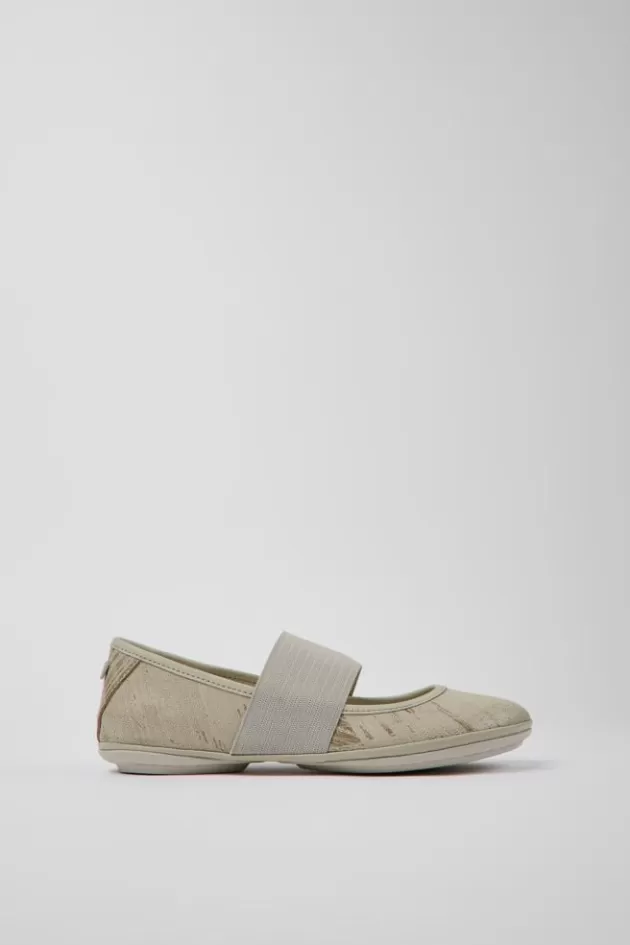 Cheap Camper Lichtgrijze Nubuck Ballerina'S Voor Dames