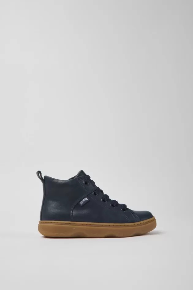 Sale Camper Marineblauwe Leren Kinder-Enkelboots