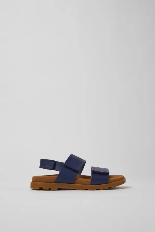 Store Camper Marineblauwe Leren Kindersandalen