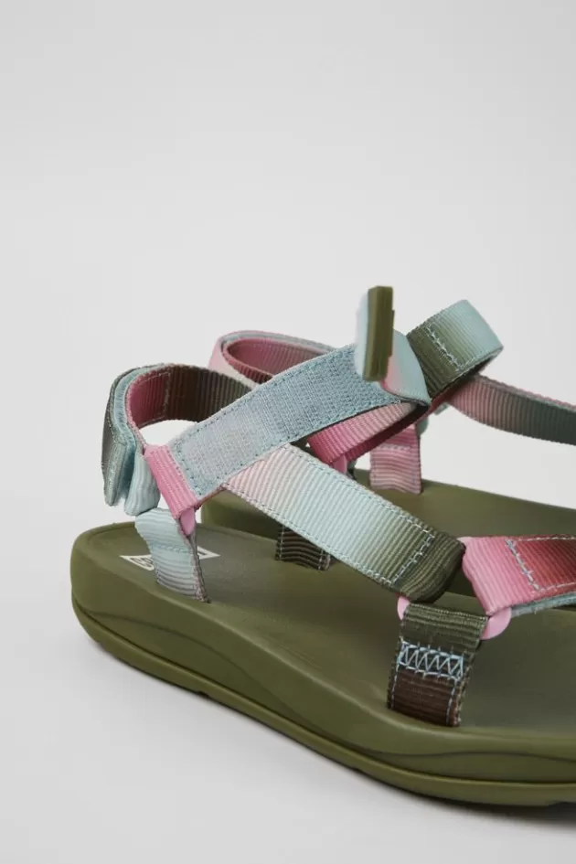Cheap Camper Meerkleurige Damessandaal Van Textiel