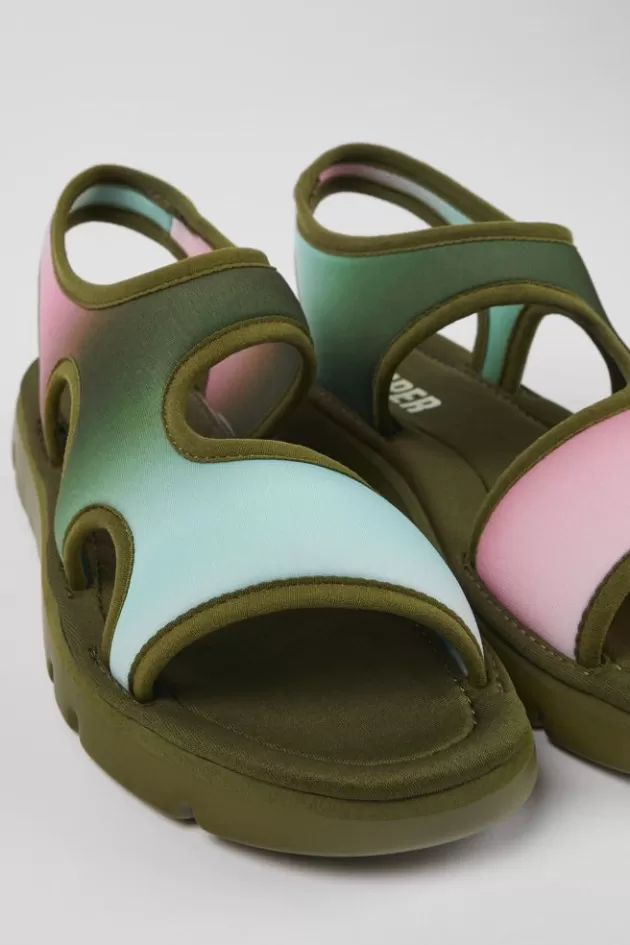 Cheap Camper Meerkleurige Damessandaal Van Textiel