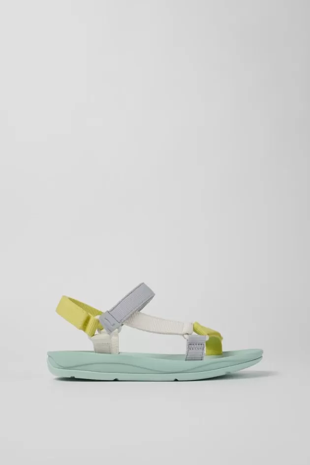New Camper Meerkleurige Damessandaal Van Textiel