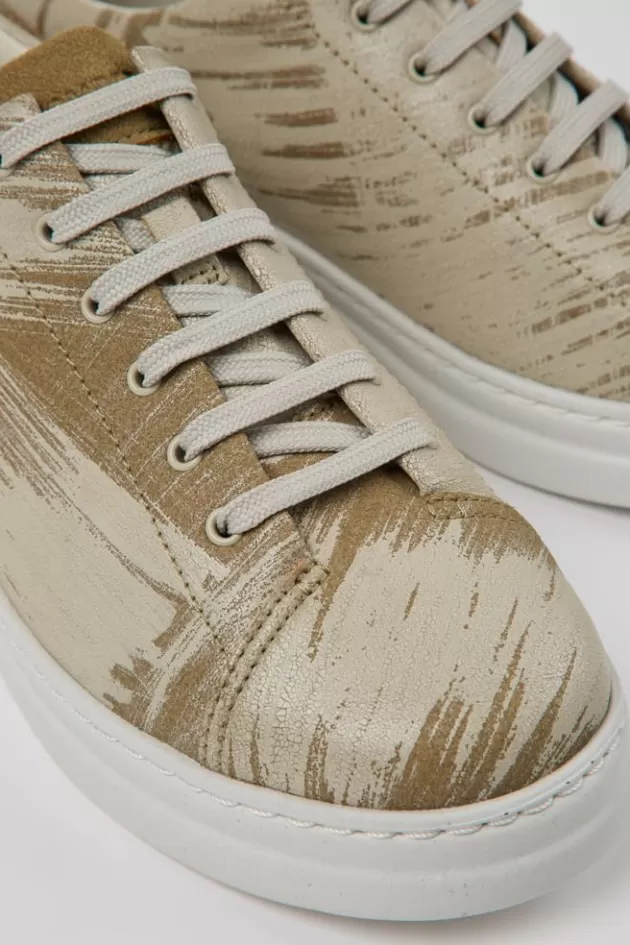 Hot Camper Meerkleurige Damessneakers Van Gerecycled Leer