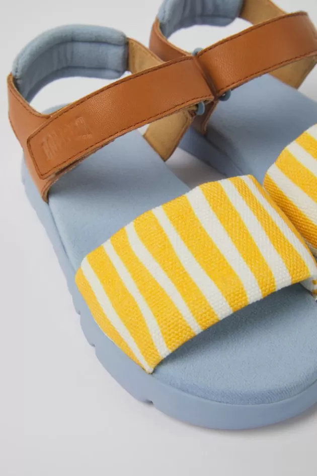 Flash Sale Camper Meerkleurige Kindersandalen Van Stof En Leer