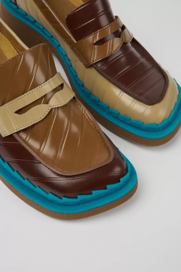 Outlet Camper Meerkleurige Leren Damesloafers