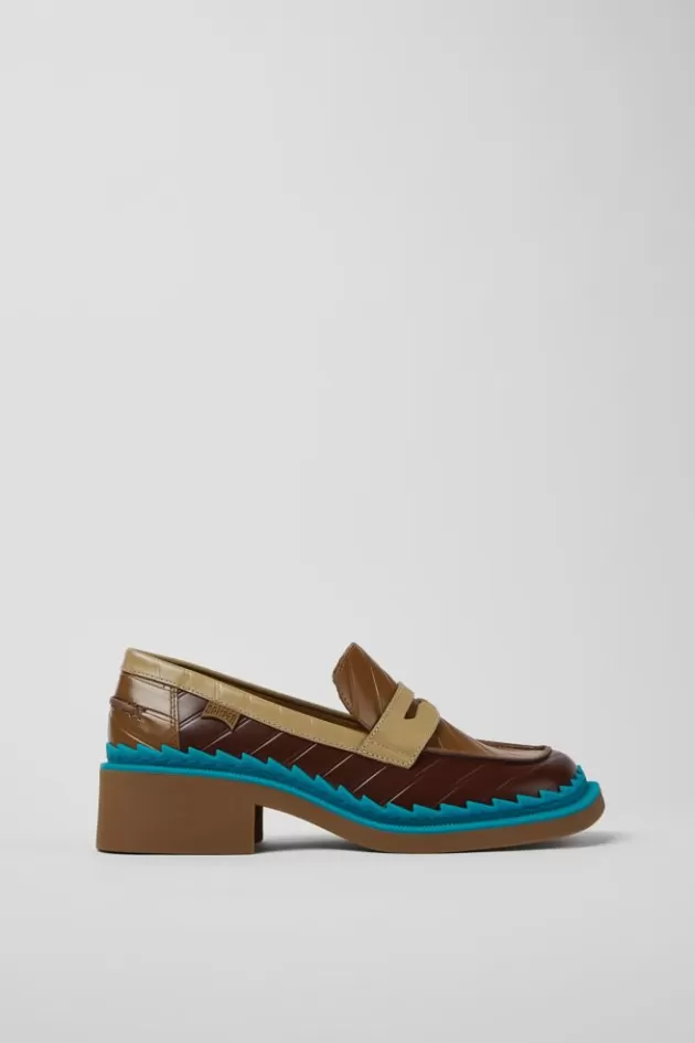 Outlet Camper Meerkleurige Leren Damesloafers