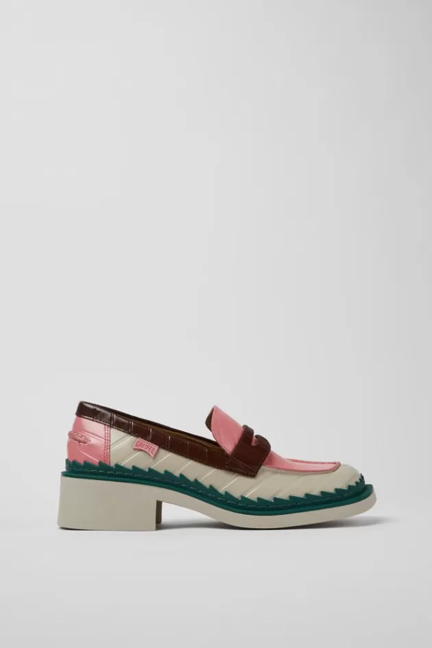 Online Camper Meerkleurige Leren Damesloafers