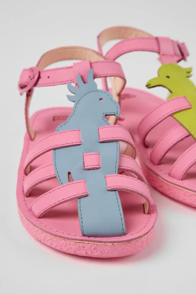 Sale Camper Meerkleurige Leren Kindersandalen