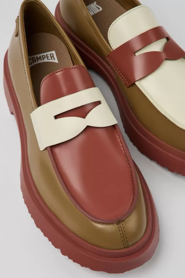 Best Sale Camper Meerkleurige Leren Mocassin Voor Heren