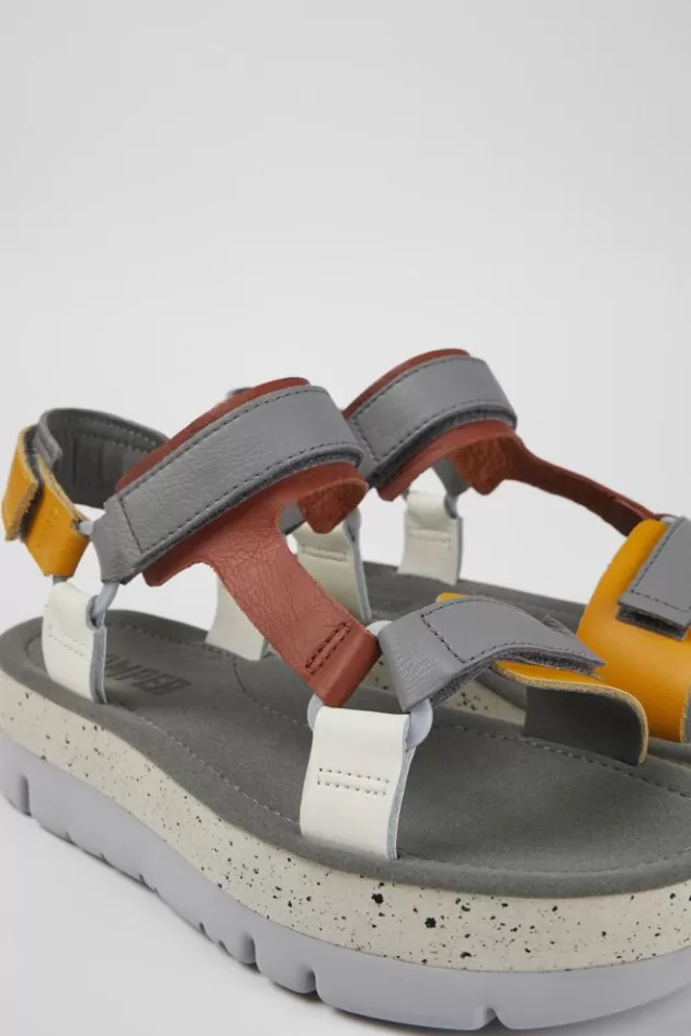 Flash Sale Camper Meerkleurige Leren Sandaal Voor Dames
