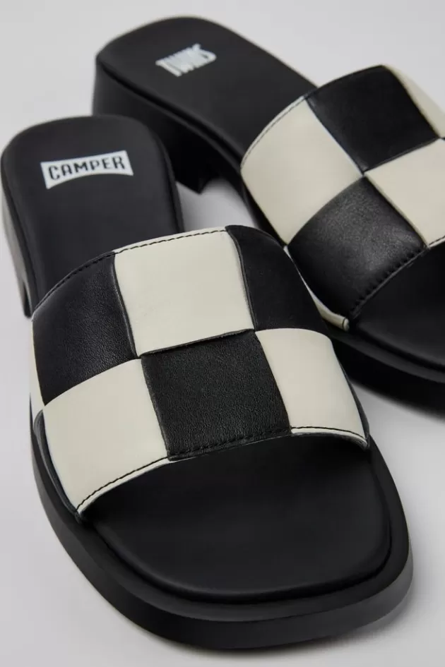 Cheap Camper Meerkleurige Leren Slipper Voor Dames