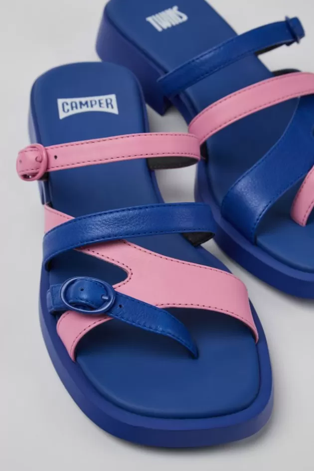 Hot Camper Meerkleurige Leren Teenslipperstijl Damessandaal