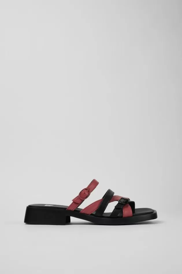 Best Camper Meerkleurige Leren Teenslipperstijl Damessandaal