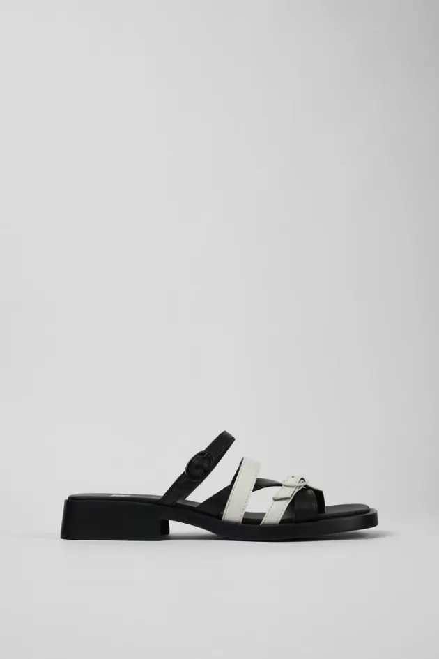 Best Camper Meerkleurige Leren Teenslipperstijl Damessandaal