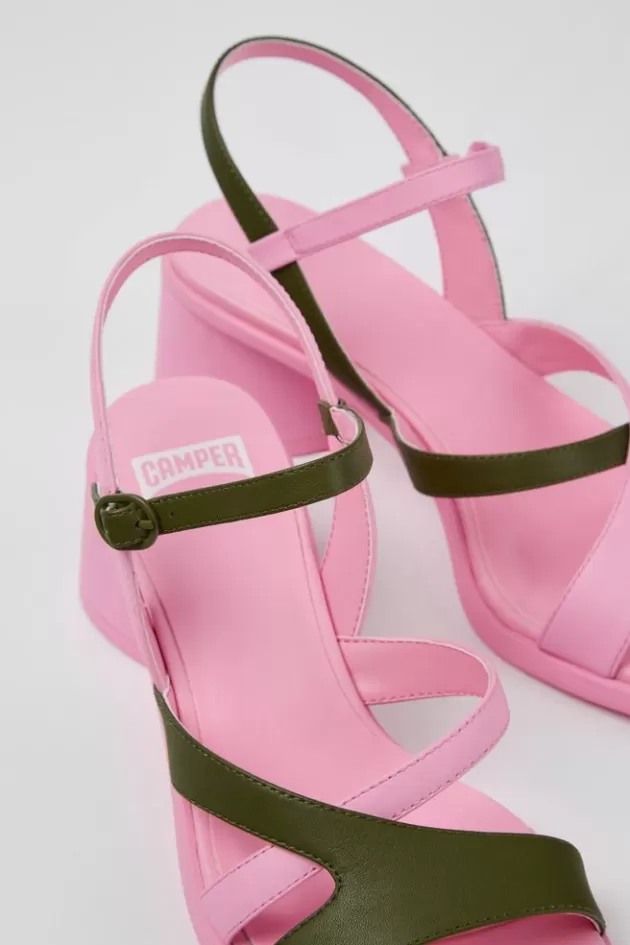 Fashion Camper Meerkleurige Leren Teenslipperstijl Damesslingback