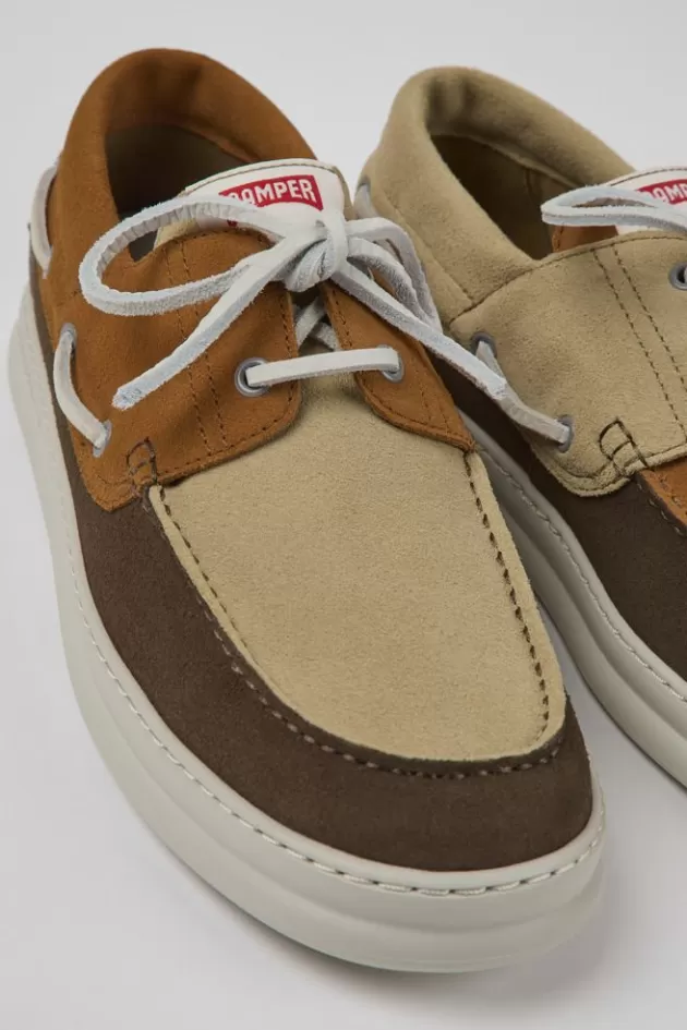 New Camper Meerkleurige Nubuck Herensneakers
