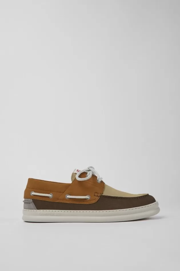 New Camper Meerkleurige Nubuck Herensneakers