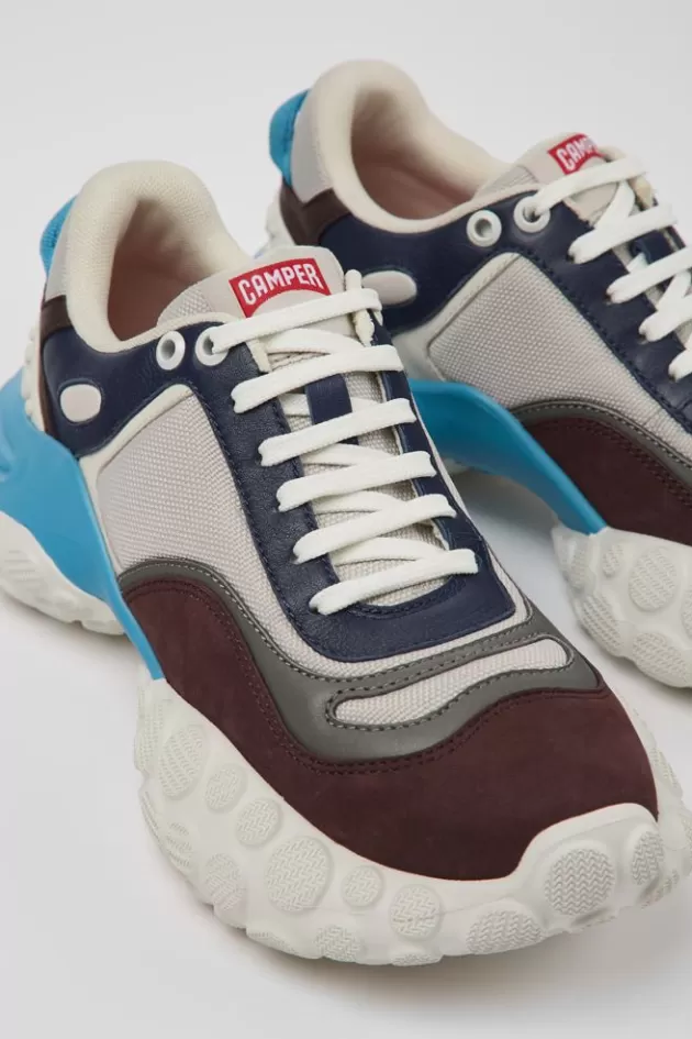 Hot Camper Meerkleurige Stoffen En Nubuck Damessneakers