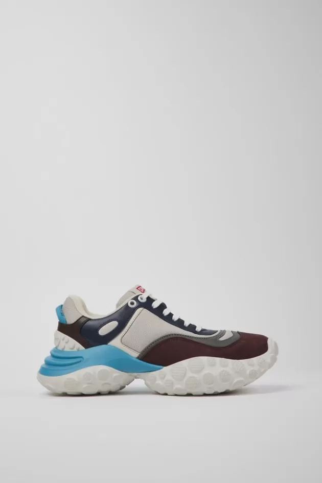 Hot Camper Meerkleurige Stoffen En Nubuck Damessneakers