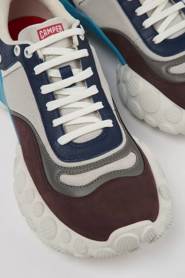 Flash Sale Camper Meerkleurige Stoffen En Nubuck Herensneakers