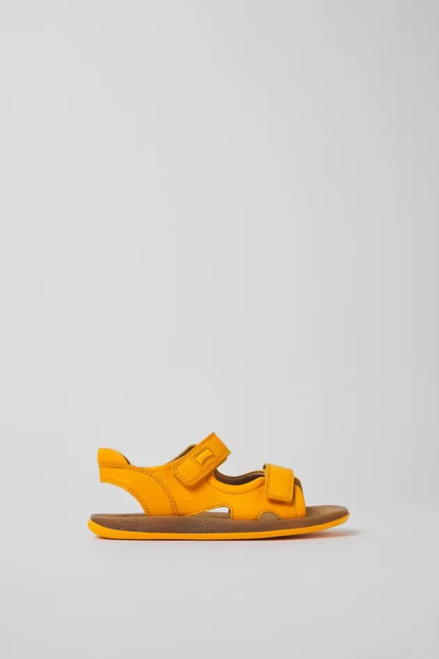 New Camper Oranje Leren Kindersandalen
