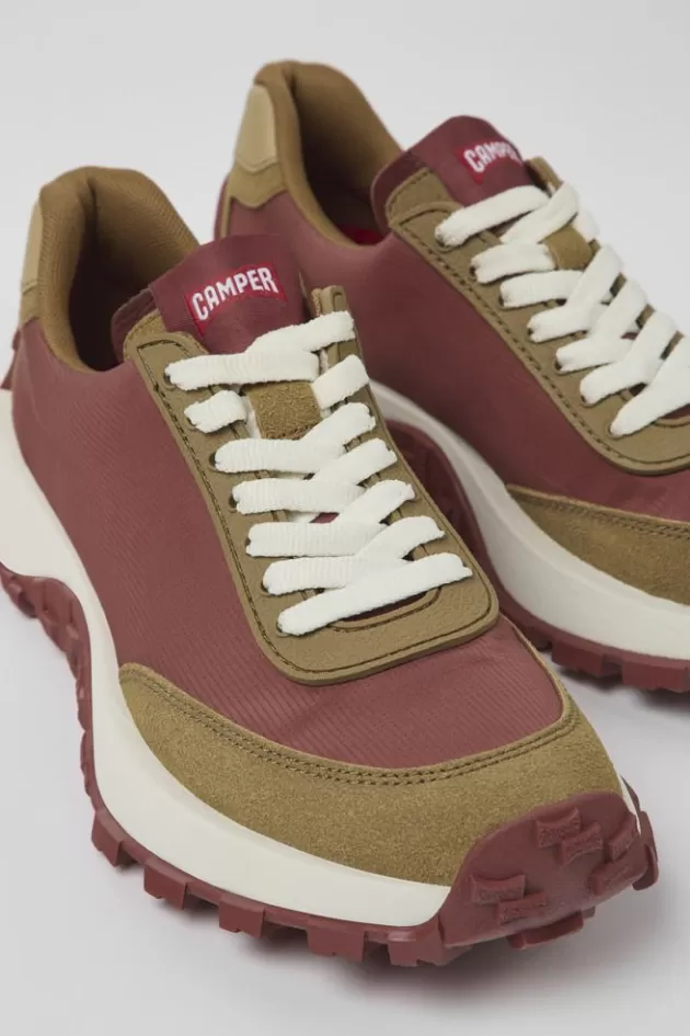 Flash Sale Camper Rode Damessneaker Van Textiel/Nubuck