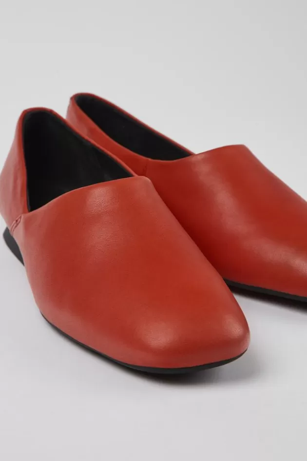 Store Camper Rode Leren Ballerina'S Voor Dames