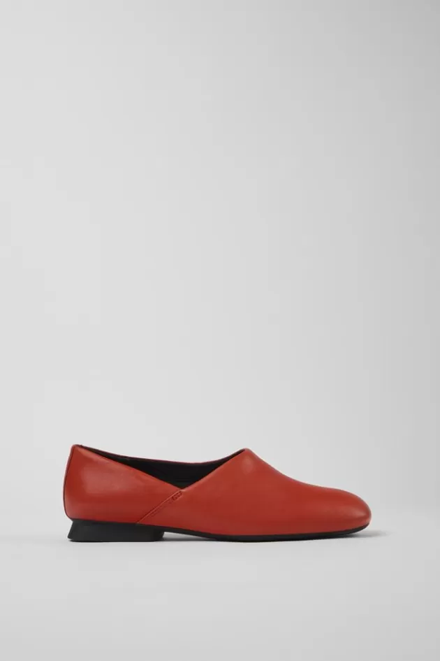 Store Camper Rode Leren Ballerina'S Voor Dames
