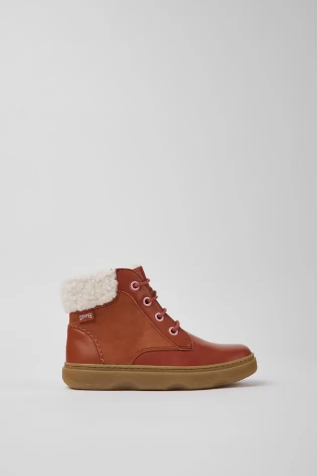 Clearance Camper Rode Leren En Nubuck Kinder-Enkelboots