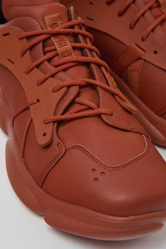 Outlet Camper Rode Leren En Stoffen Herensneakers
