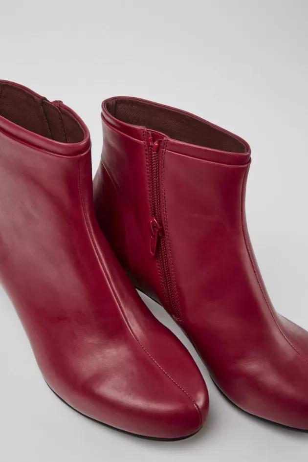 Cheap Camper Rode Leren Enkellaarzen Voor Dames