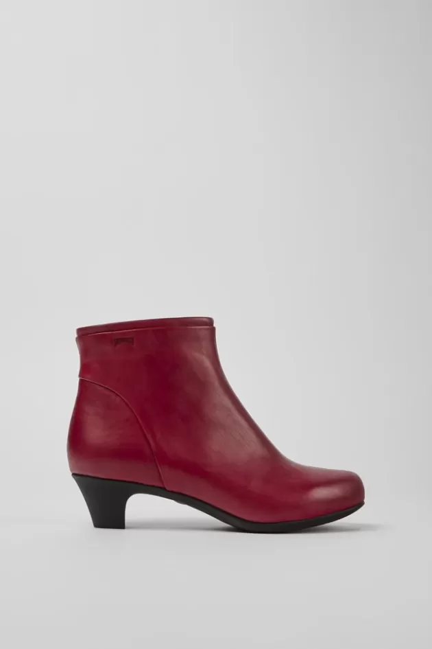 Cheap Camper Rode Leren Enkellaarzen Voor Dames