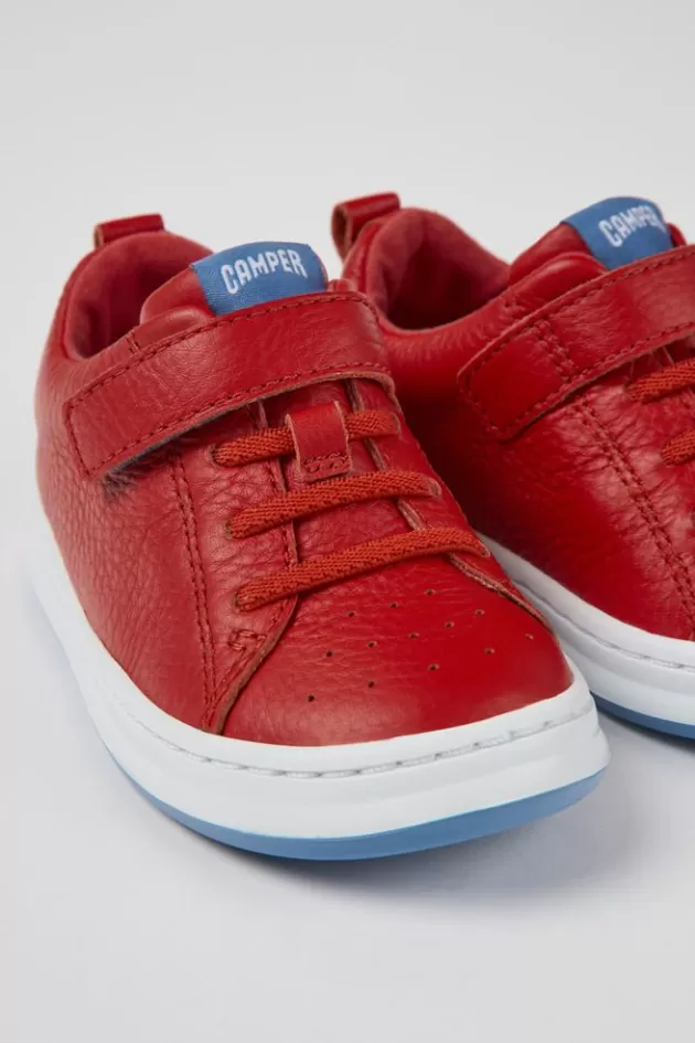 Fashion Camper Rode Leren Kindersneakers