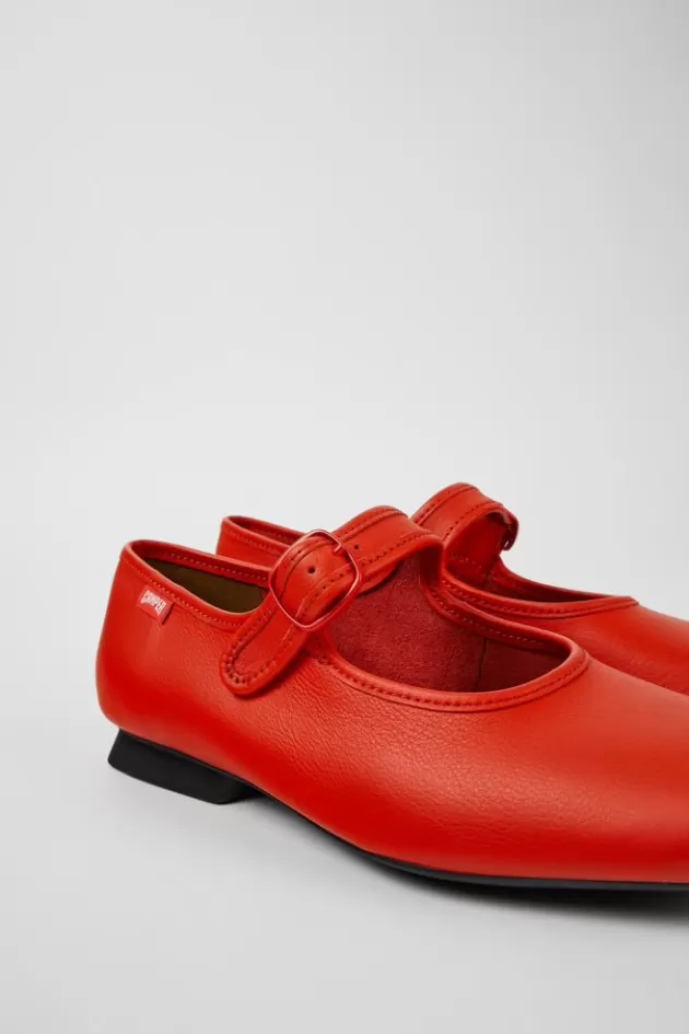 New Camper Rode Leren Mary Jane-Schoen Voor Dames