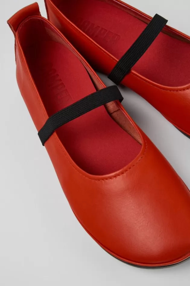 Discount Camper Rode Leren Mary Jane-Schoen Voor Dames