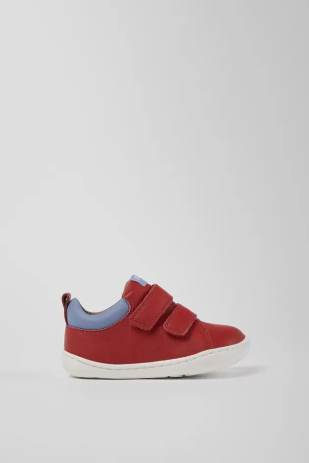 Online Camper Rode Leren Sneaker