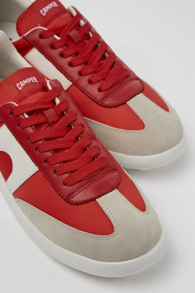 Sale Camper Rode Sneaker Van Textiel/Leer Voor Heren