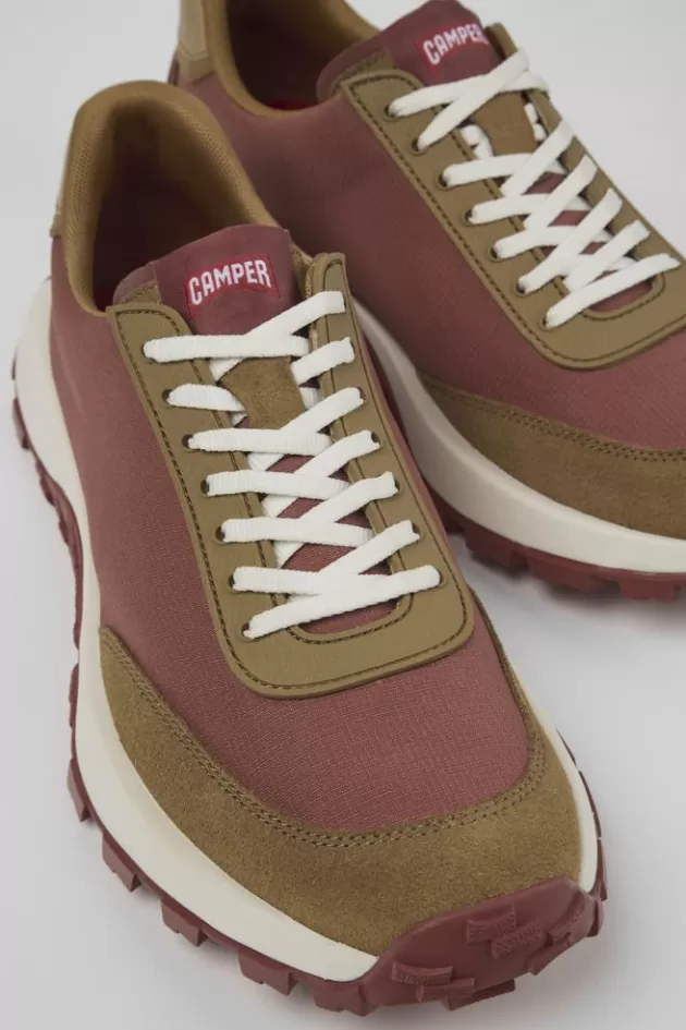 Cheap Camper Rode Sneaker Van Textiel/Nubuck Voor Heren