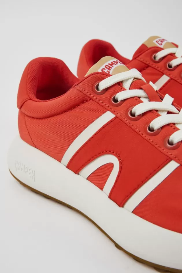 Online Camper Rode Textiel Sneaker Voor Dames