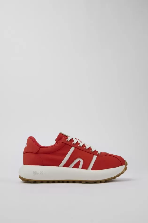 Online Camper Rode Textiel Sneaker Voor Dames