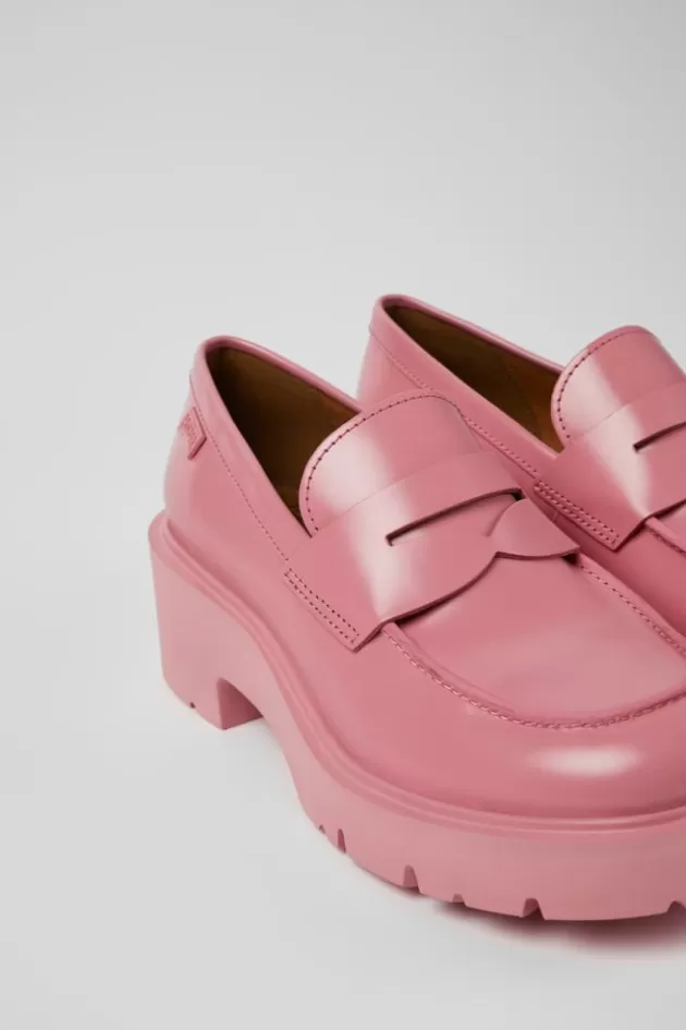 Best Camper Roze Leren Damesloafers