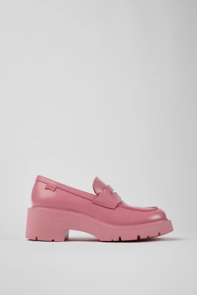 Best Camper Roze Leren Damesloafers