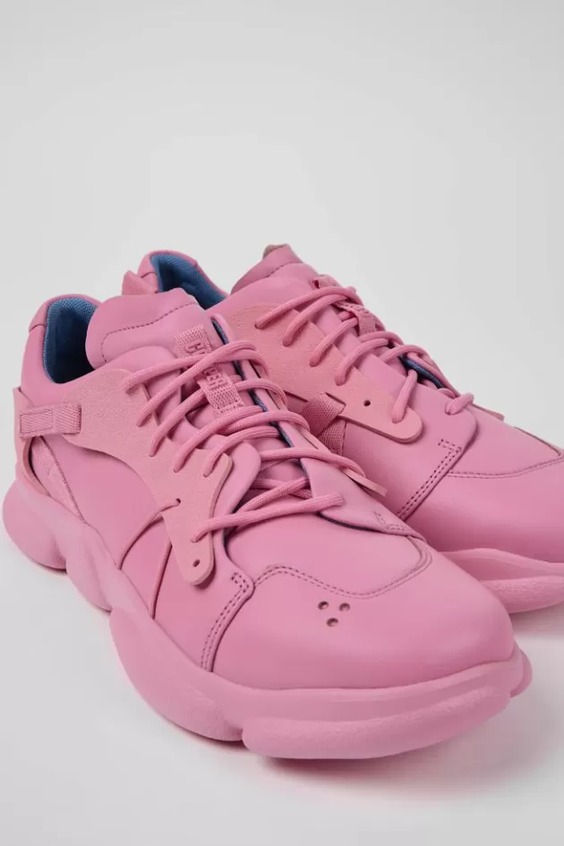 Best Sale Camper Roze Leren En Stoffen Herensneakers